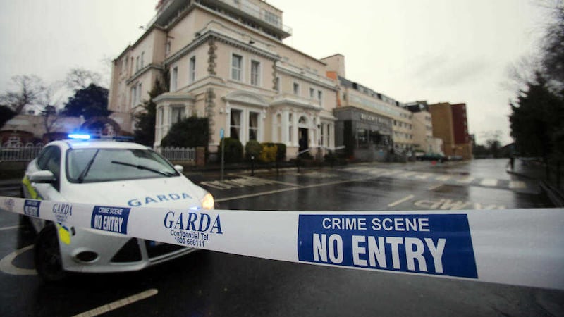A Garda cordon outside the Regency Hotel in Dublin after the killing of David Byrne in February. Picture by Niall Carson, Press Association