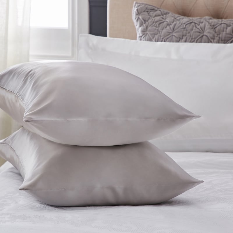 Dunelm Dorma Silver Silk Pillowcase