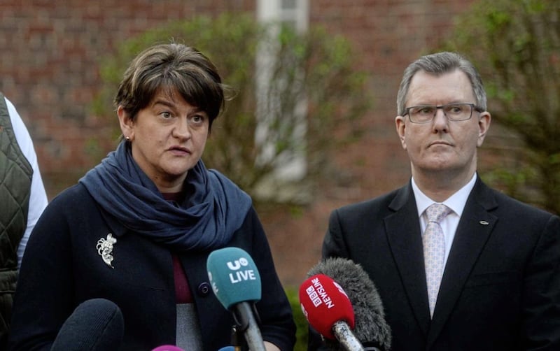 Arlene Foster with Sir Jeffrey Donaldson defected from the UUP to the DUP