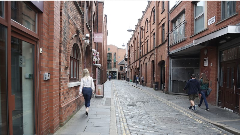 Hill Street in Belfast's Cathedral Quarter. Picture by Hugh Russell