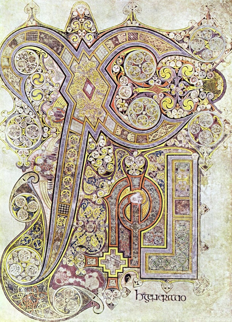 A page from the Book of Kells, which ranks as the finest illustrated manuscript to have been produced in medieval Europe 