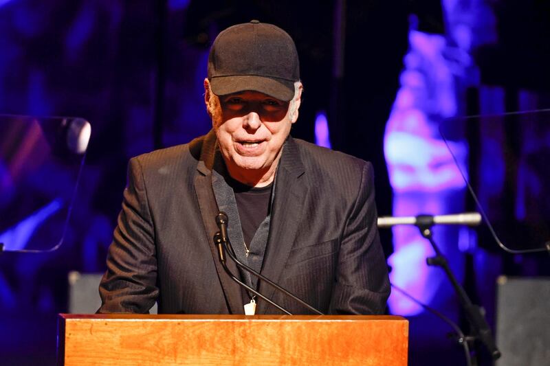 Eddie Bayers speaks during the Country Music Hall of Fame Medallion Ceremony in Nashville, Tennessee