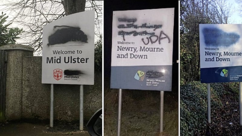 Bilingual signs defaced in Mid Ulster and Newry, Mourne and Down council areas 