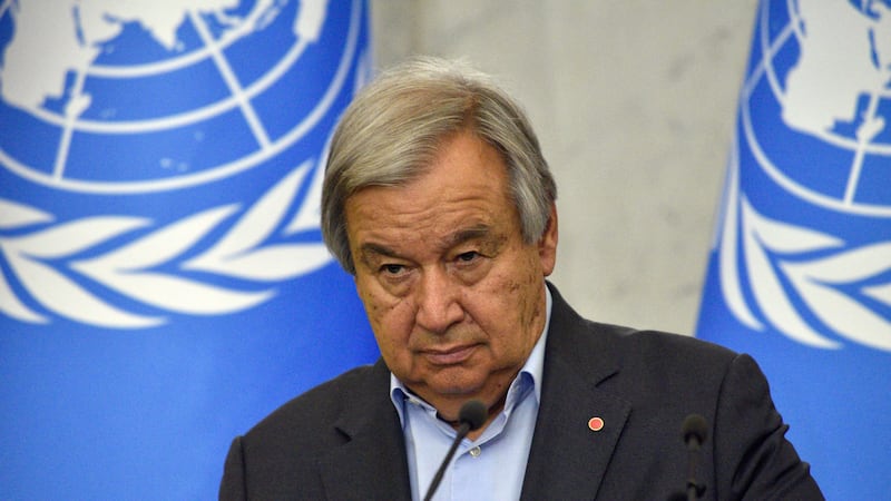 Antonio Guterres said Hamas’s brutality against Israelis on October 7 ‘can never justify the collective punishment of the Palestinian people’ (Alamy/PA)