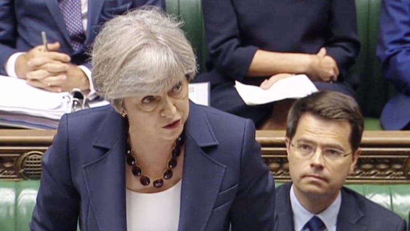 Theresa May speaks during Prime Minister&#39;s Questions in the House of Commons yesterday. Picture from Press Association 