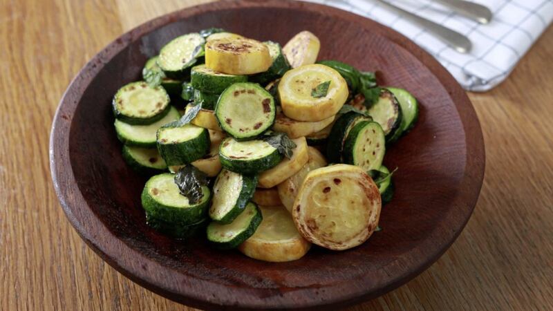 Fried courgette with mint &ndash; a great dish to use up the last of the courgettes 
