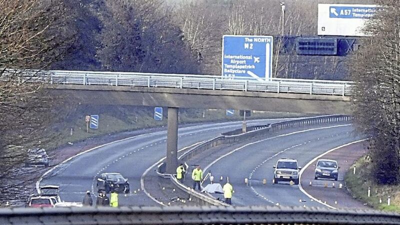 The scene of the fatal crash on the M2 Motorway on December 26. Picture by Justin Kernohan 