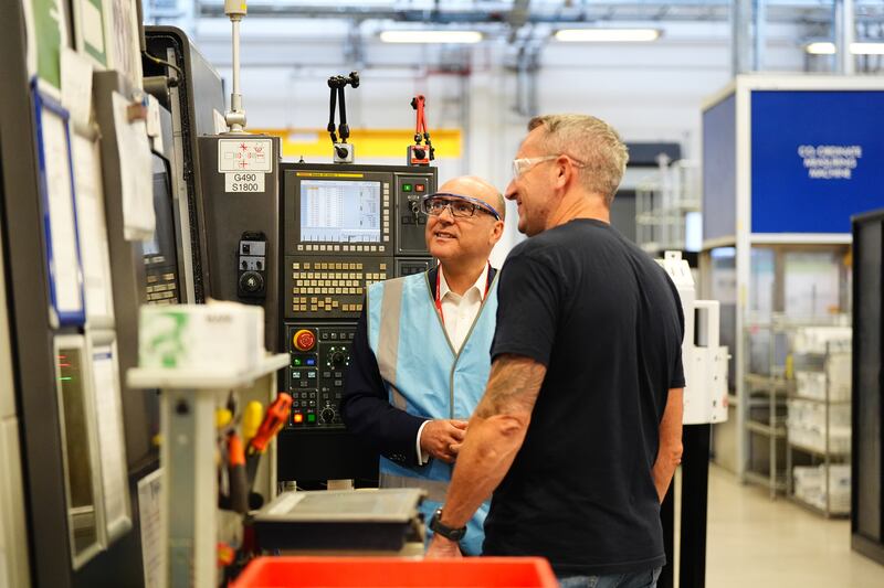 Shadow chancellor Andrew Griffith on a visit to Rolls-Royce Control Systems in Solihull