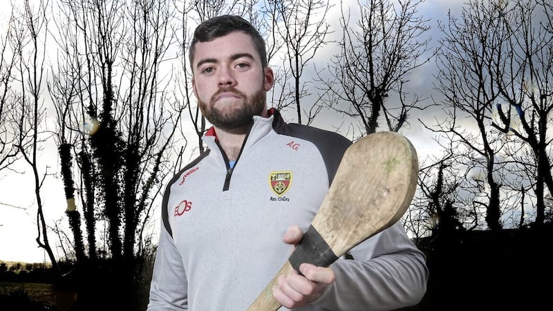 Born in Kilkenny before relocating to Carlow, Ayrton Gleeson now wears the red and black of Down after moving to Saul, outside Downpatrick, in recent years. Picture by Hugh Russell 
