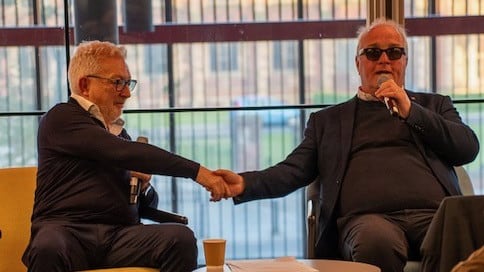 Tom Kelly with Children in Crossfire founder Richard Moore