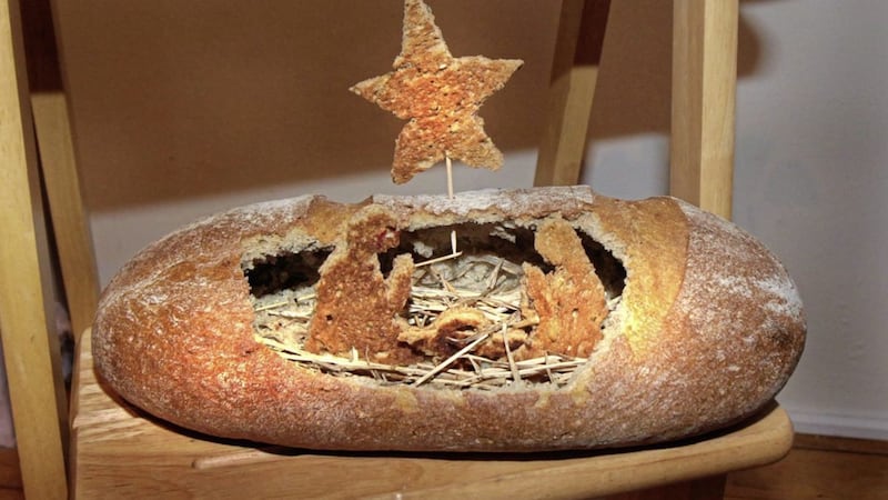 A crib made out of bread on display at Thornhill convent house in Derry this weekend. Picture by Margaret McLaughlin 