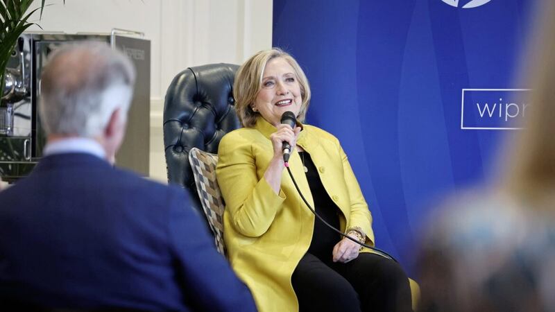 Former US Secretary of State Hillary Clinton was in Belfast for events to mark the 25th anniversary of the Good Friday Agreement 