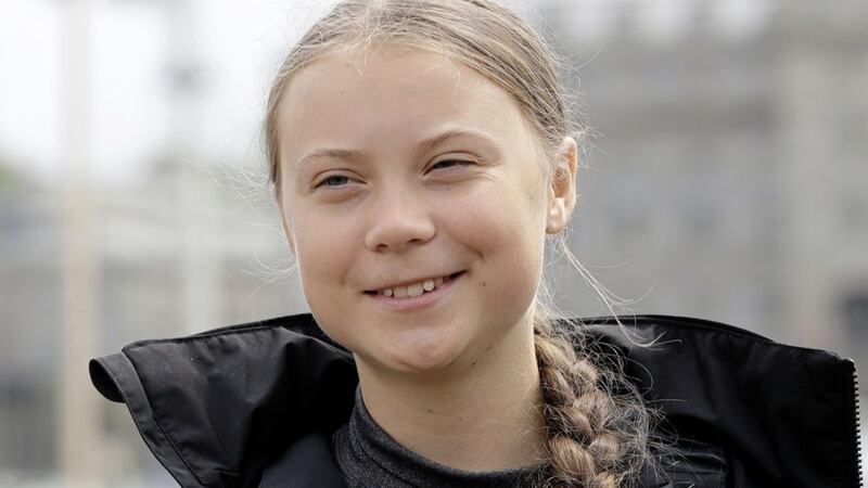 Climate change activist Greta Thunberg addresses the media during a news conference in Plymouth before setting sail for New York. Picture by Kirsty Wigglesworth, Press Association 