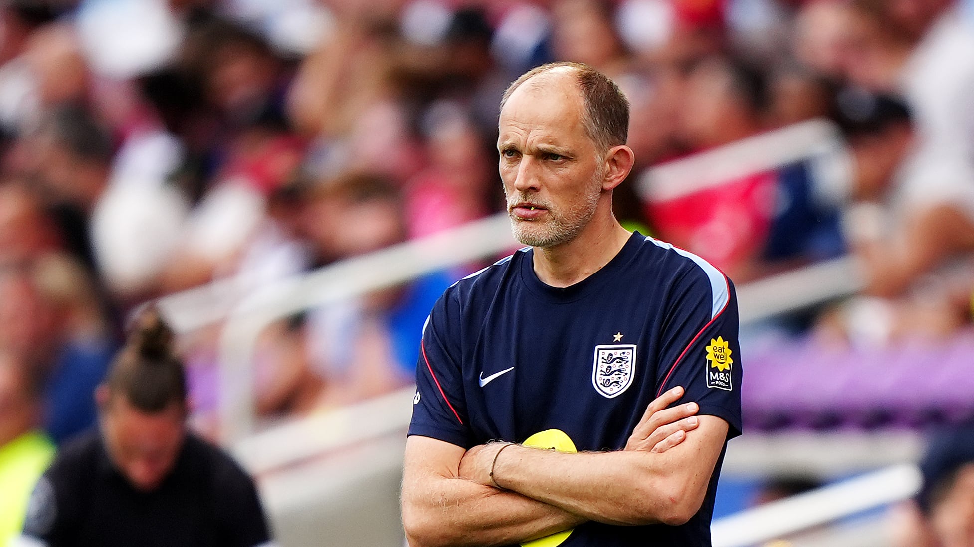 England head coach Thomas Tuchel reacts on the touchline during the international friendly match at the Inter&Co Stadium in Orlando, Florida