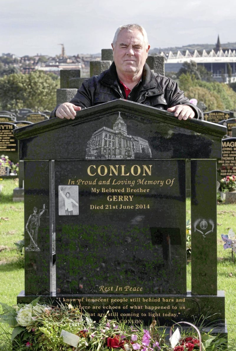 Richard O&#39;Rawe pictured at Gerry Conlon&#39;s grave in Milltown Cemetery. Picture by Ann McManus. 