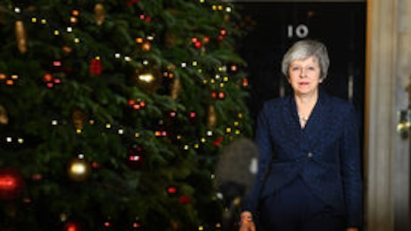 British prime minister Theresa May prepares to make a statement in 10 Downing Street, London, after she survived an attempt by Tory MPs to oust her with a vote of no confidence&nbsp;