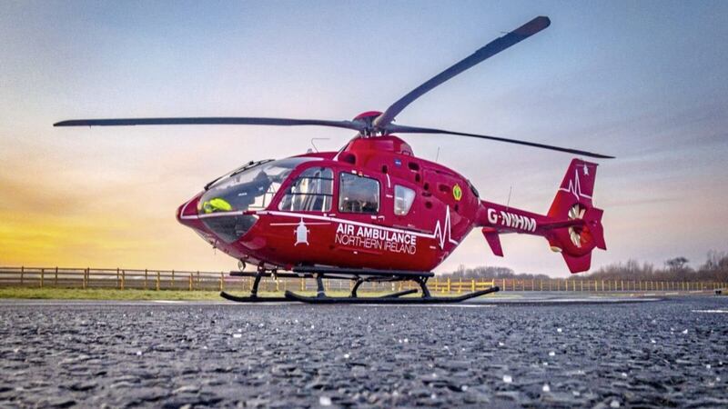 The Air Ambulance has airlifted a woman to hospital after a road collision in Co Down  