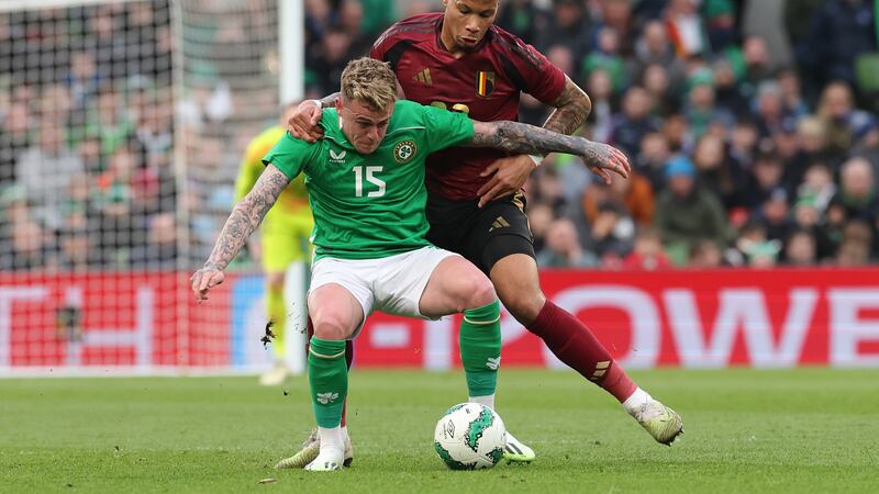 Republic of Ireland’s Sammie Szmodics, left, is hoping for more caps after finally making his international debut