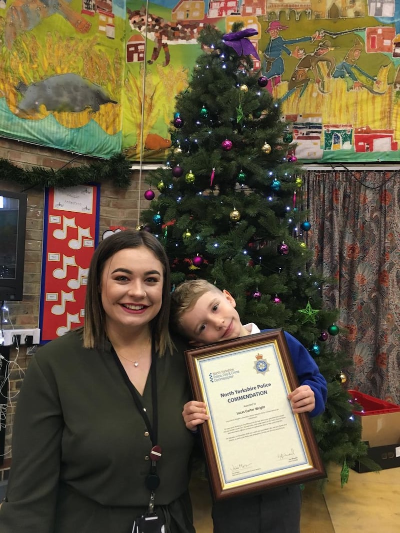 Lucas and his mother Alex Wright. (North Yorkshire Police)