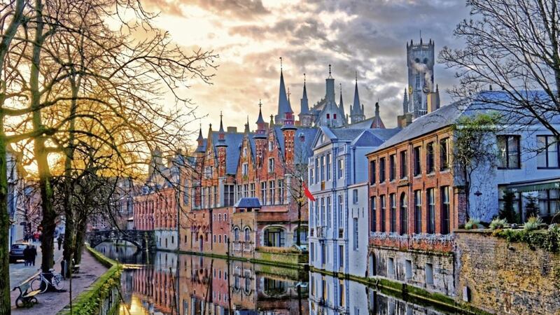 The canals of beautiful Bruges, Belgium 