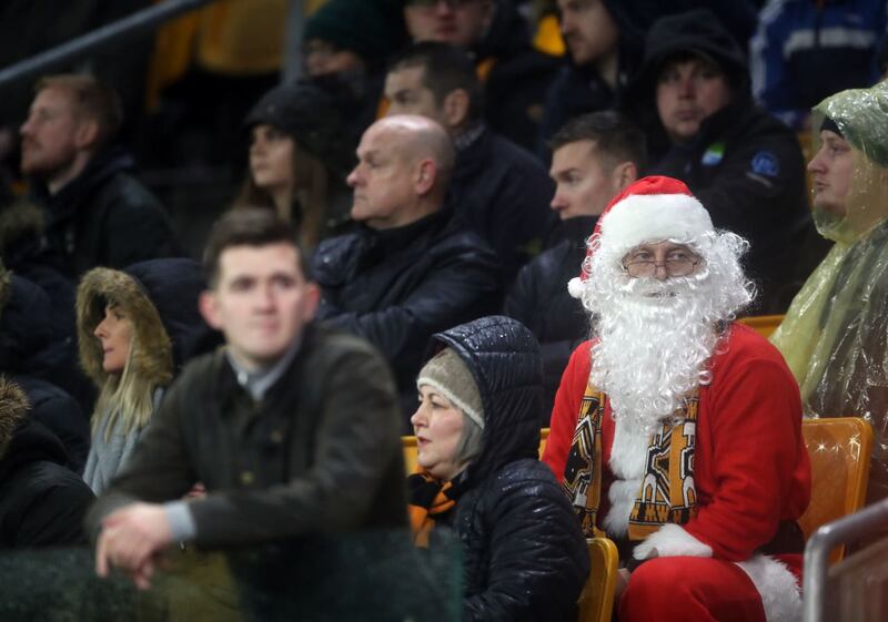 A Wolves fan dressed as Father Christmas
