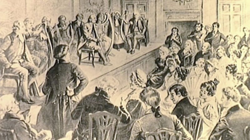 The four-day Belfast Harpers Assembly, a seminal event in the musical history of Ireland, took place in the former Exchange and Assembly Rooms, at the bottom of Donegall Street 