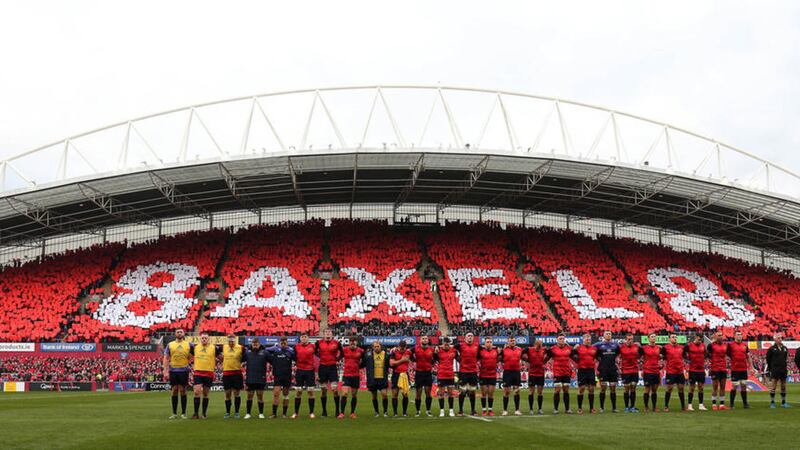 A minute&#39;s silence is observed in memory of Anthony Foley before a match at Thomond Park, Limerick, on Saturday. Picture by Lorraine O&#39;Sullivan, Press Association 