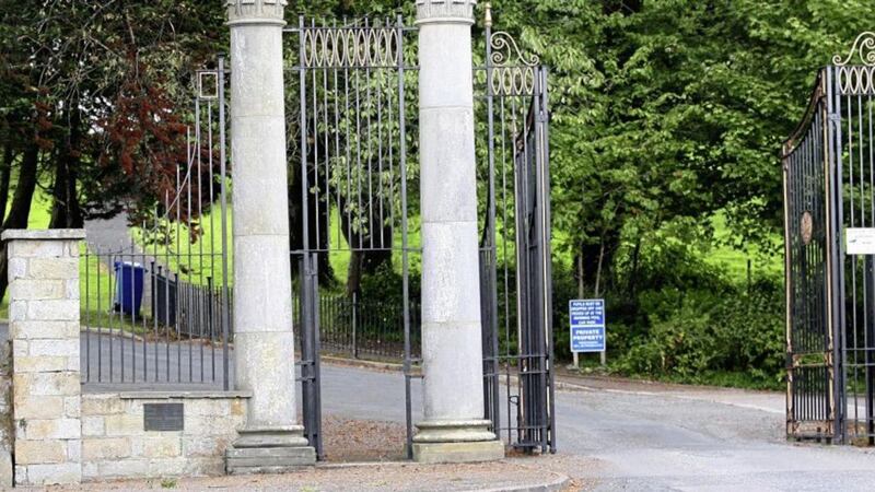 The gates to the former Portora Royal School in Enniskillen. Picture by Ann McManus 
