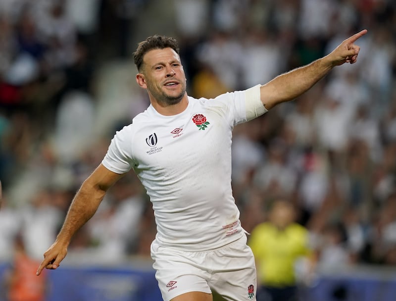 Danny Care celebrates scoring a try at last year’s World Cup