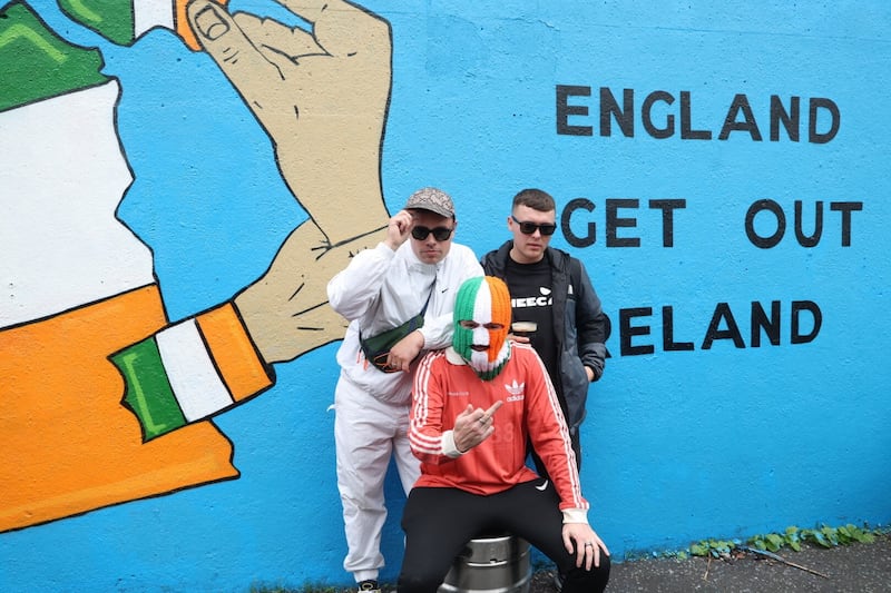 Kneecap unveiled a new mural in Hawthorn Street in west Belfast ahead of their Feile an Phobail concert earlier this year. Picture Mal McCann