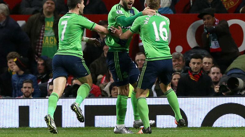 In a dream debut Charlie Austin, centre, scored a late winner for Southampton against Manchester United