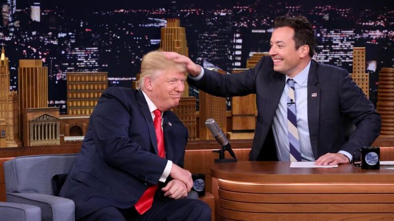 Donald Trump during a taping of &quot;The Tonight Show Starring Jimmy Fallon,&quot; on Thursday in New York. Picture by Andrew Lipovsky, NBC via Associated Press