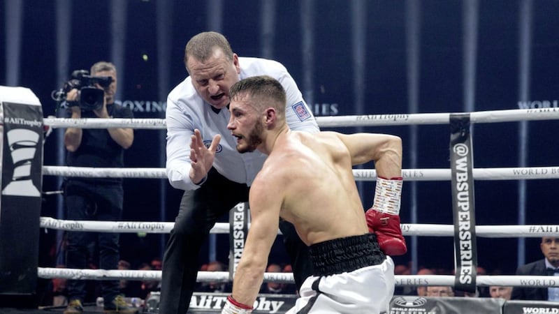 Ryan Burnett was forced to withdraw from Saturday night&#39;s World Boxing Super Series clash with Filipino legend Nonito Donaire at the end of the fourth round with a suspected slipped disc in his back. Picture by PA 
