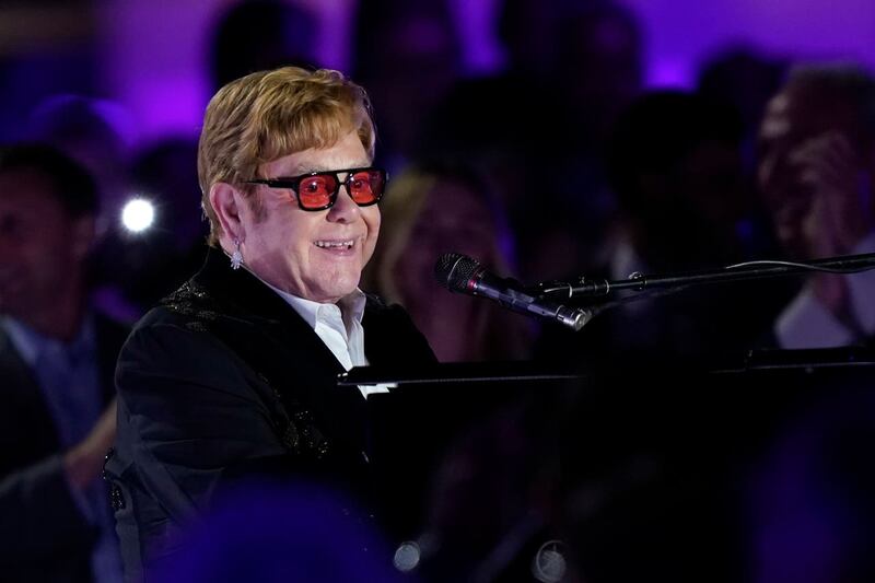 Elton John performs on the South Lawn of the White House in Washington, Friday, Sept 23, 2022