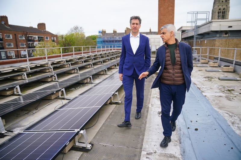 Sadiq Khan and shadow energy secretary Ed Miliband
