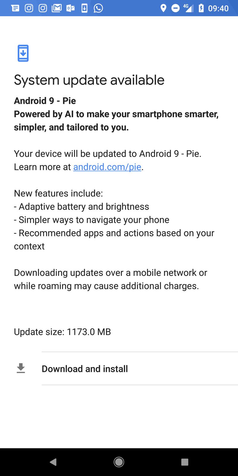 Download the latest Android Pie update.
