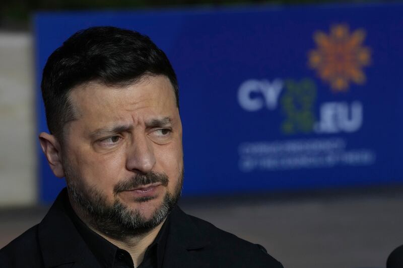 Ukraine’s President Volodymyr Zelensky (Petros Karadjias/AP)