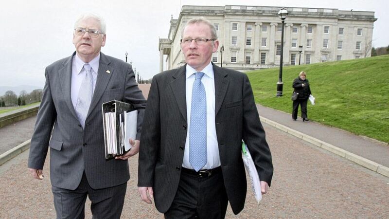 Godfrey Wilson (right) pictured in 2009 with Michael Gallagher as they campaigned for justice for their loved ones who died in the Omagh bombing. Picture by Paul Faith/PA Wire 