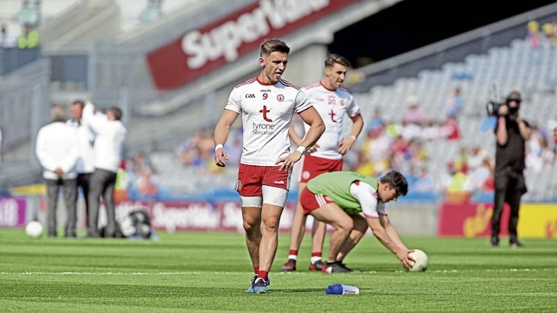 Tyrone&#39;s Padraig Hampsey at Croke Park on Saturday July 14 2018. Picture by Seamus Loughran. 