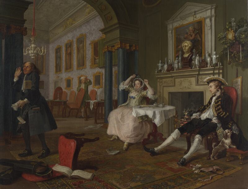 Hogarth's 1743 work, Marriage A-La Mode 2, The Tête à Tête (The National Gallery/PA)