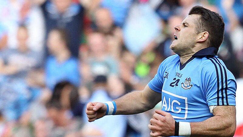 Dublin's Kevin McManamon after scoring his goal against Mayo on Saturday <br />Picture: Philip Walsh