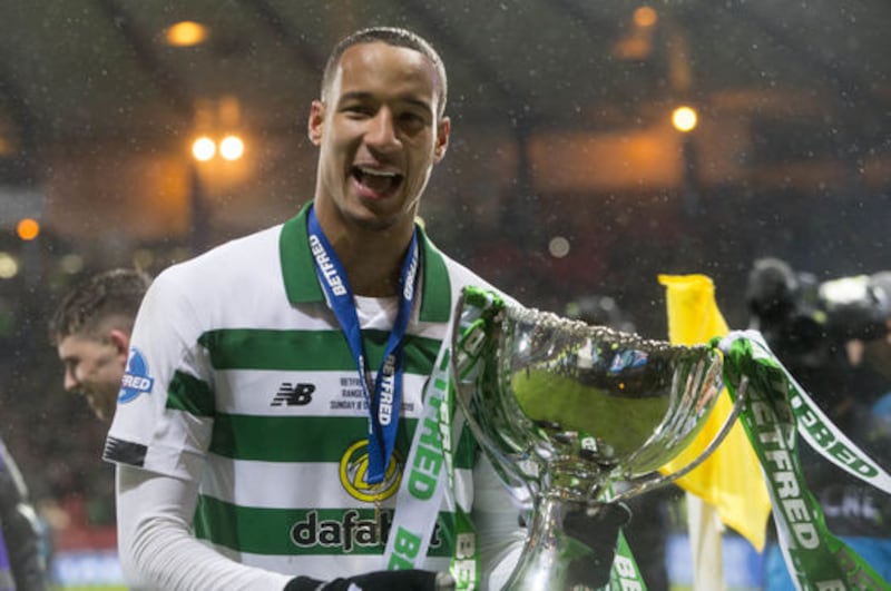 Celtic's Christopher Jullien after winning the Scottish League Cup Final against Rangers at Hampden Park, Glasgow. on Sunday December 8, 2019. Picture by Jane Barlow/PA Wire.  