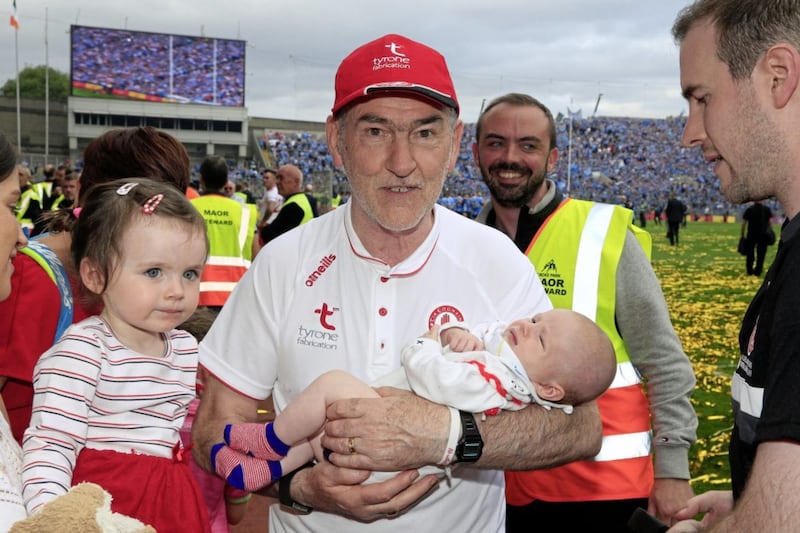 Tyrone manager Mickey Harte with his grandchildren. Picture by Philip Walsh
