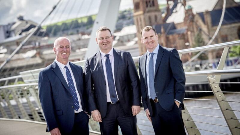 Launching the Crash Services office in Derry are (from left) the company&#39;s fleet and repair director Paul Cooney, chief executive Jonathan McKeown and sales and marketing director Tony McKeown 