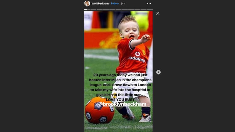 Image from David Beckham's Instagram Story