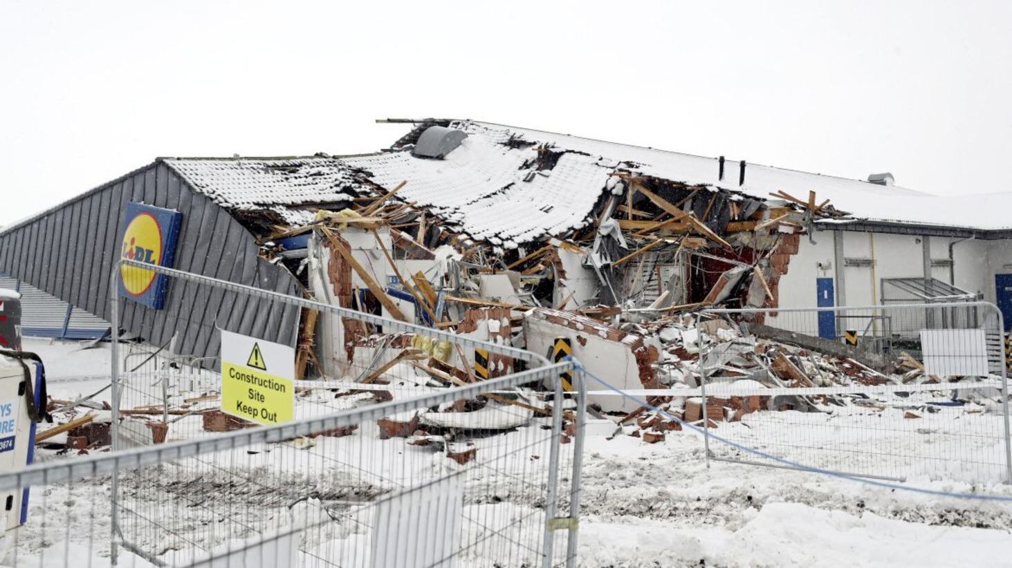 The Lidl store on Fortunestown Lane, Tallaght, was attacked during snow storms. Picture by Niall Carson, Press Association 