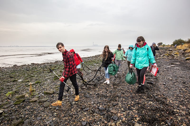 Volunteers collect litter on Kinneil beach during last year's Great British Beach Clean (Marine Conservation Society/PA)