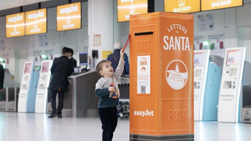 EasyJet is installing special post boxes at airports across the UK to fly children’s Christmas letters to Santa (TaylorHerringPR/PA)