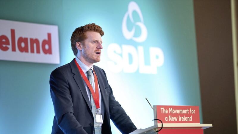 SDLP Stormont leader Matthew O&#39;Toole speaking at the party&#39;s conference in Derry. Picture by Declan Roughan/Press Eye  