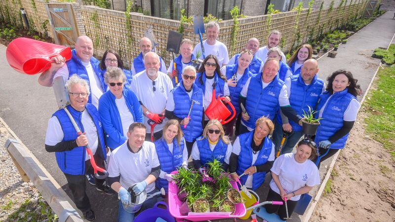 Lottery winners from across the UK help out with gardening at Alder Hey Children’s Hospital